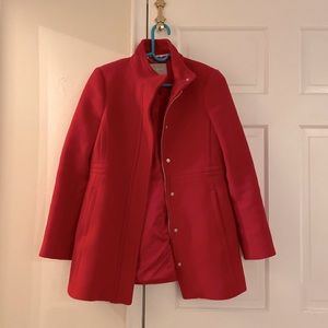 Bright red banana republic coat